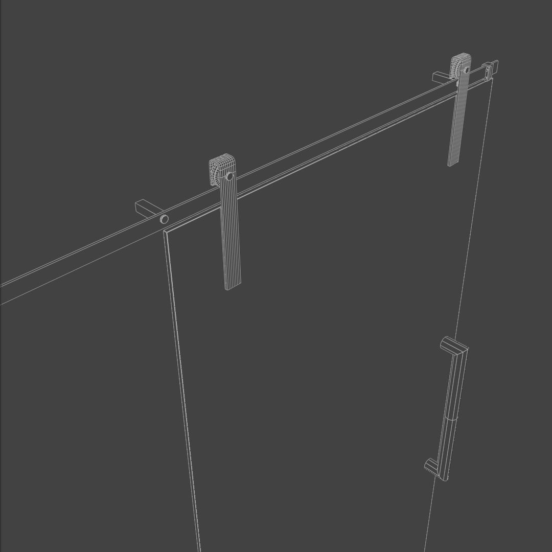 Glass slide door 3D model_7