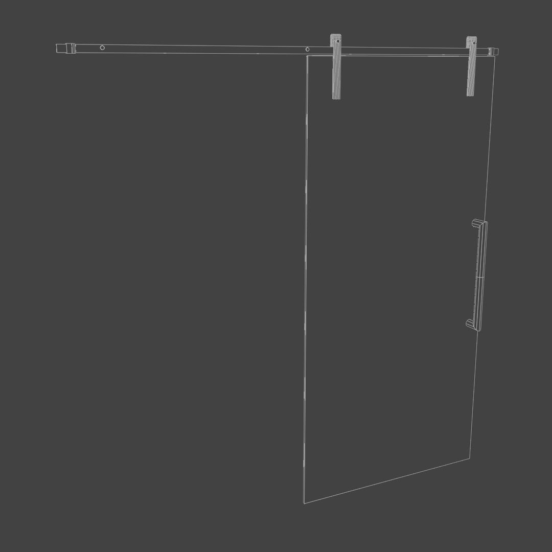 Glass slide door 3D model_4