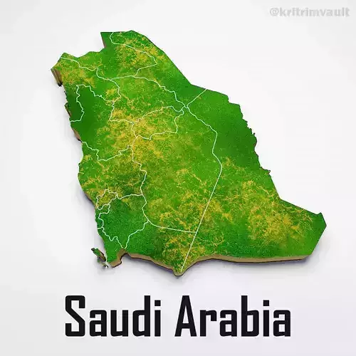 Saudi Arabia country map 3d model 3D model