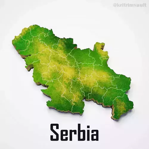  Serbia country map 3d model