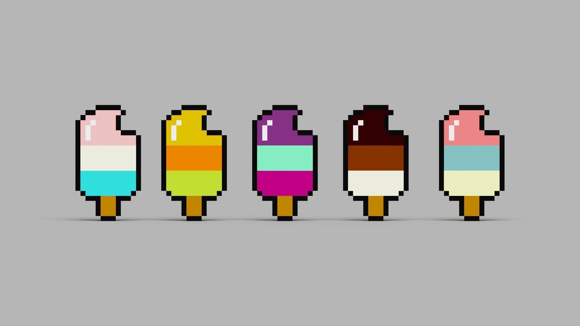 Voxel Ice Cream Pack Low-poly 3D model_3