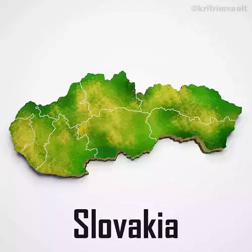 Slovakia country map 3d model
