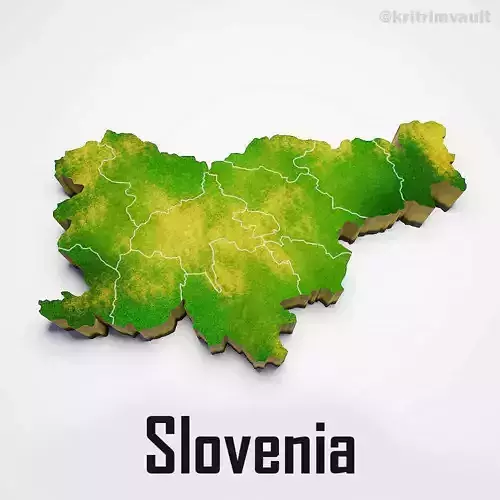 Slovenia country map 3d model