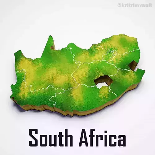 South Africa country map 3d model