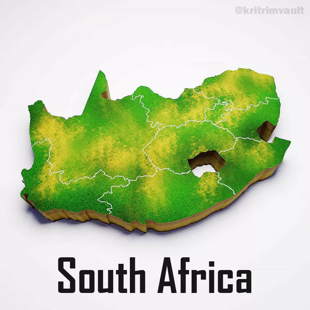 South Africa country map 3d model 3D model_0