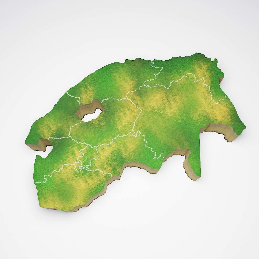 South Africa country map 3d model 3D model_2