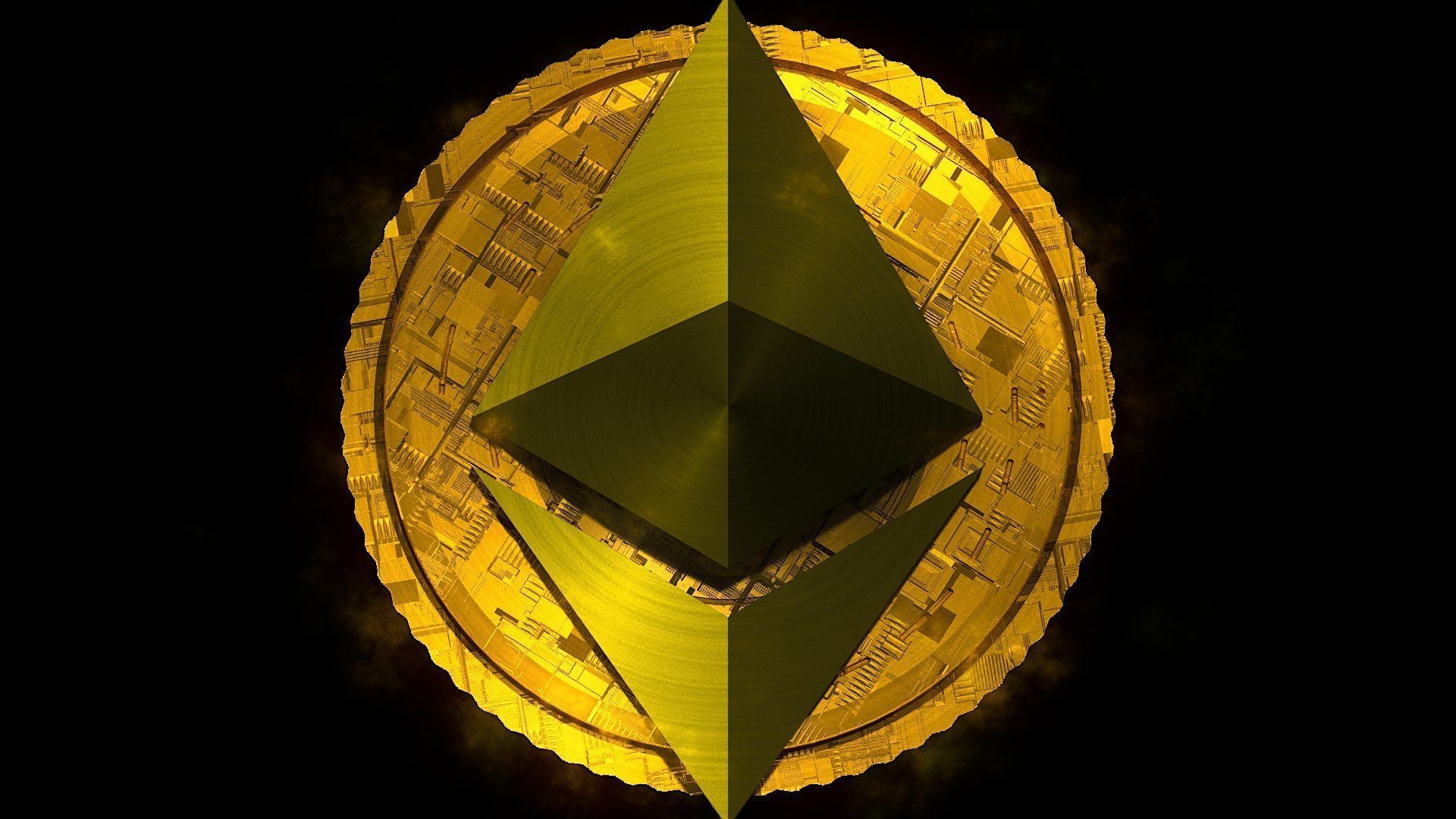 Ethereum Eth Btc Bitcoin Crypto Coin Token Blockchain Nft 0101 3D model_1