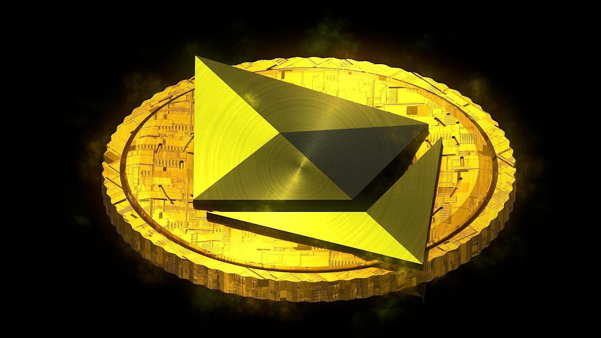 Ethereum Eth Btc Bitcoin Crypto Coin Token Blockchain Nft 0101 3D model_3