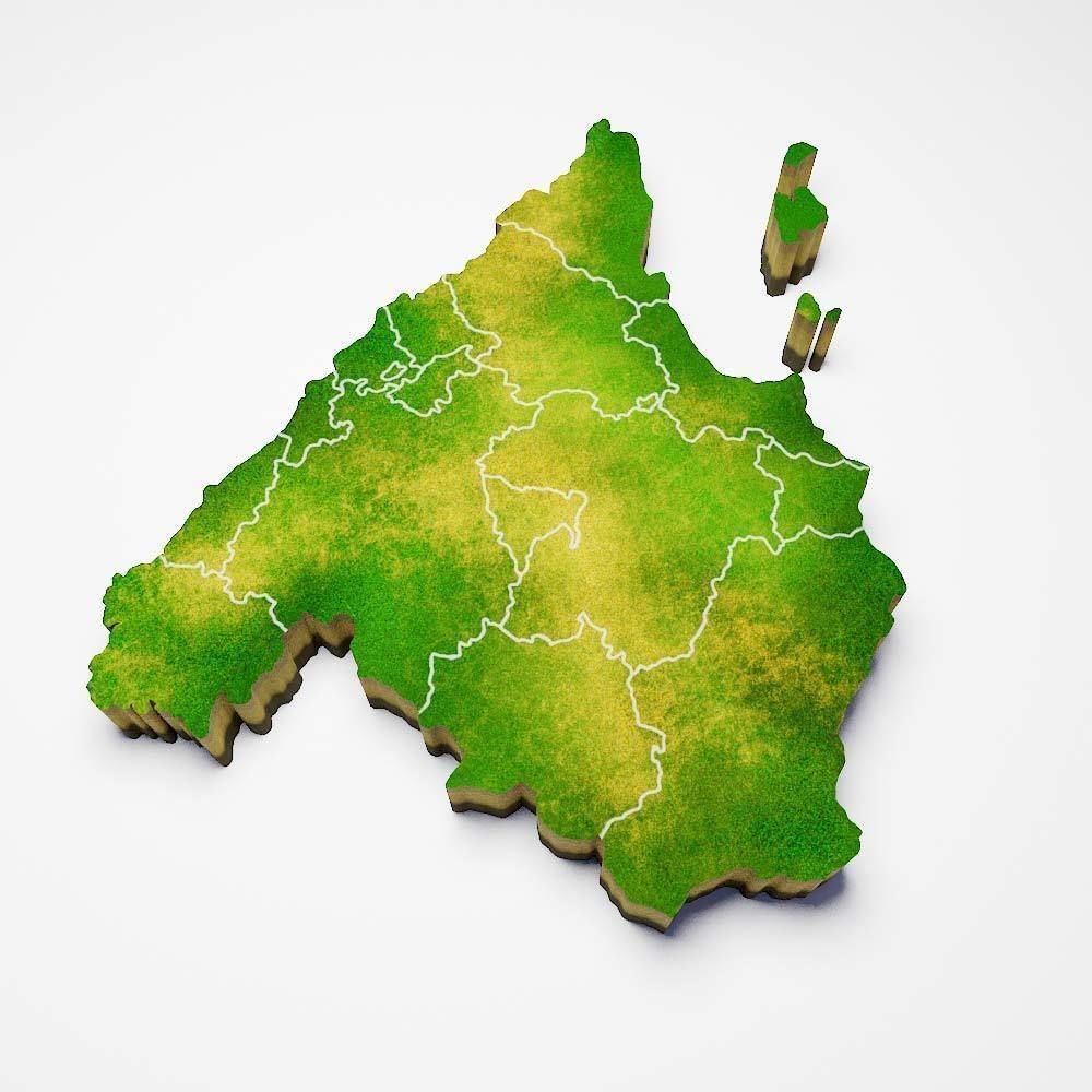 Spain country map 3d model 3D model_1