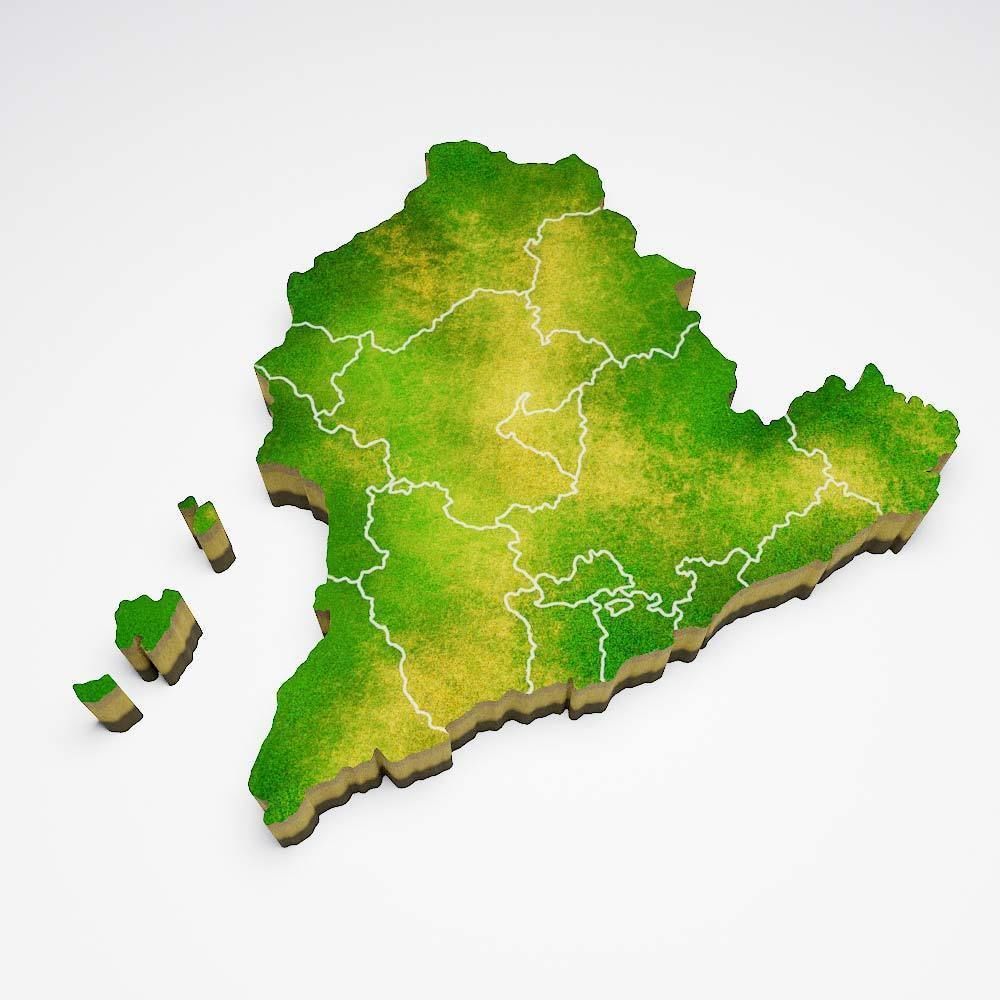 Spain country map 3d model 3D model_3