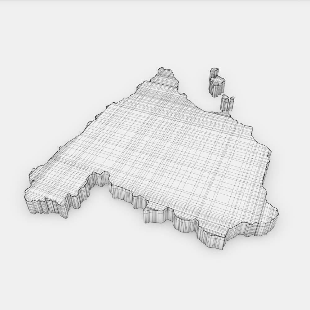 Spain country map 3d model 3D model_5