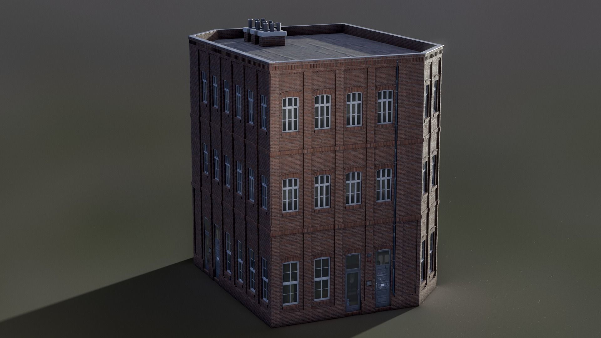 European Building 19 Low-poly 3D model_2