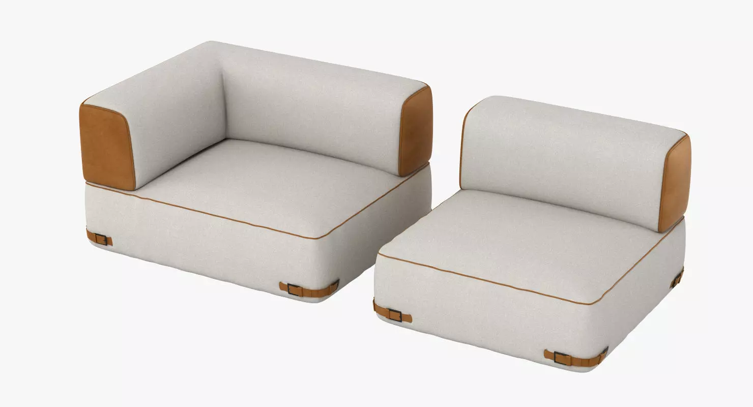 Fendi Soho Sofa Set 3D model_0