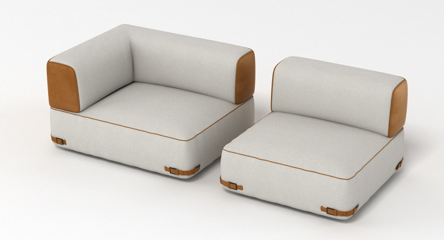 Fendi Soho Sofa Set 3D model_6