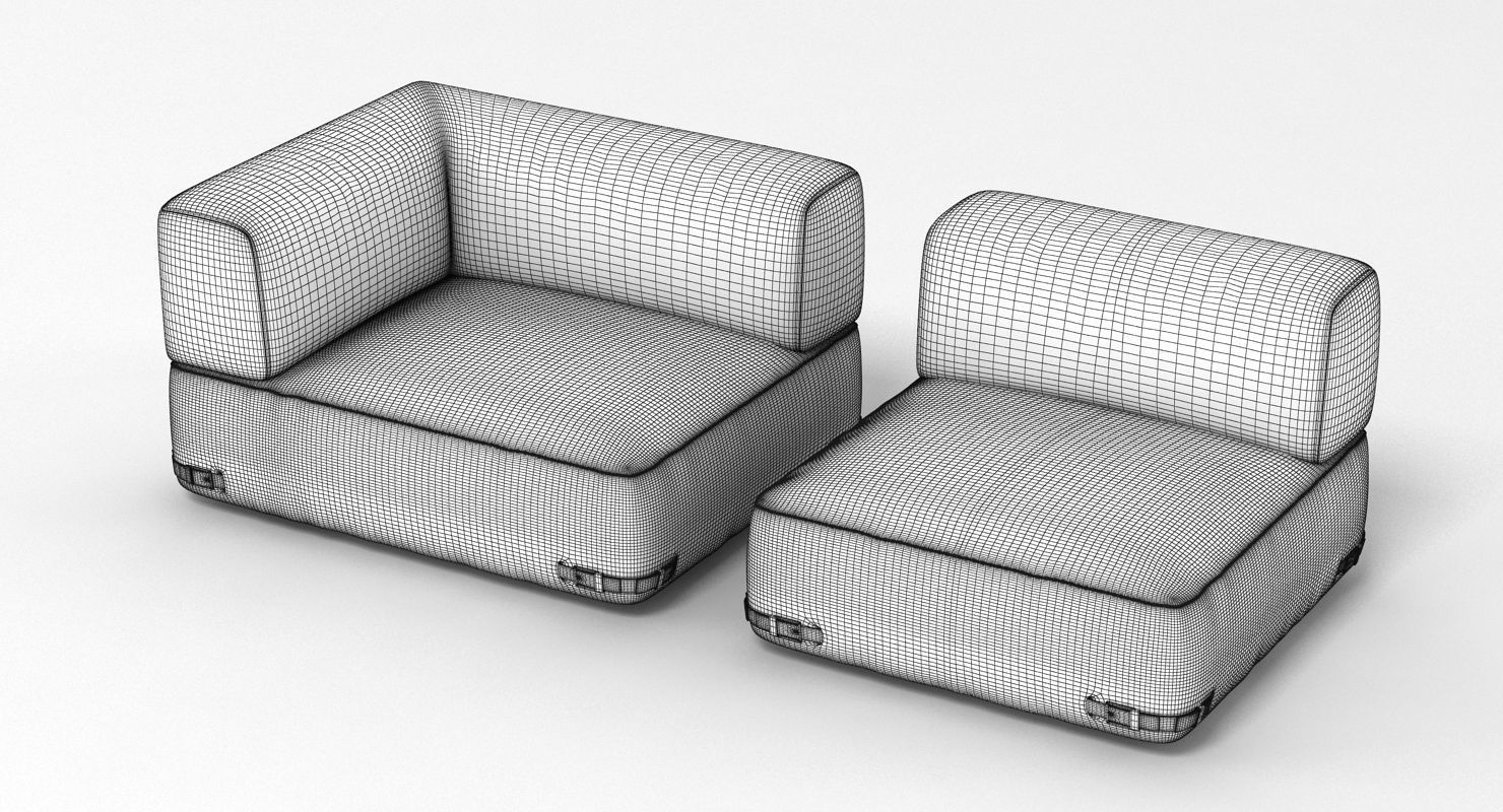 Fendi Soho Sofa Set 3D model_7