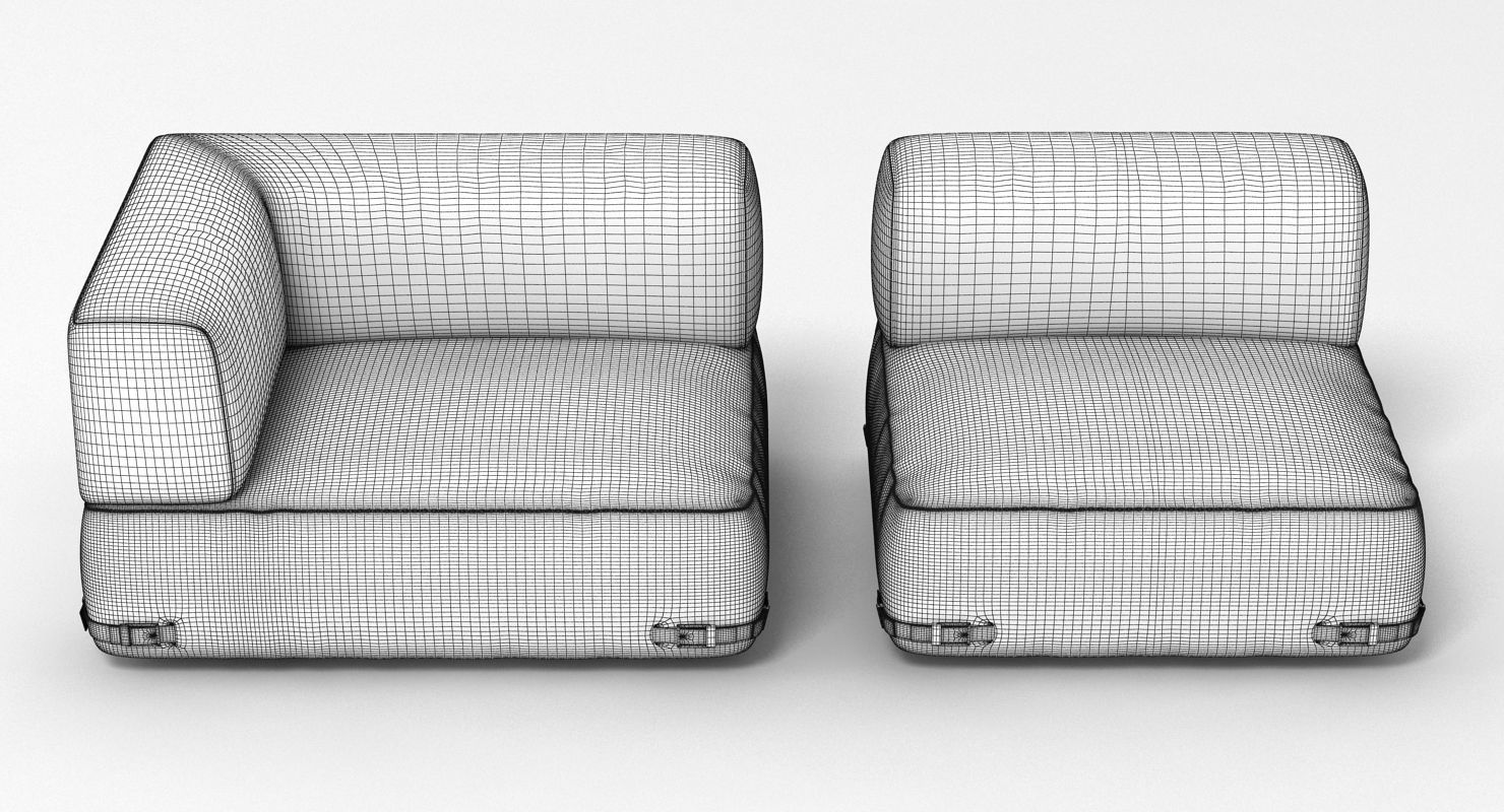Fendi Soho Sofa Set 3D model_9