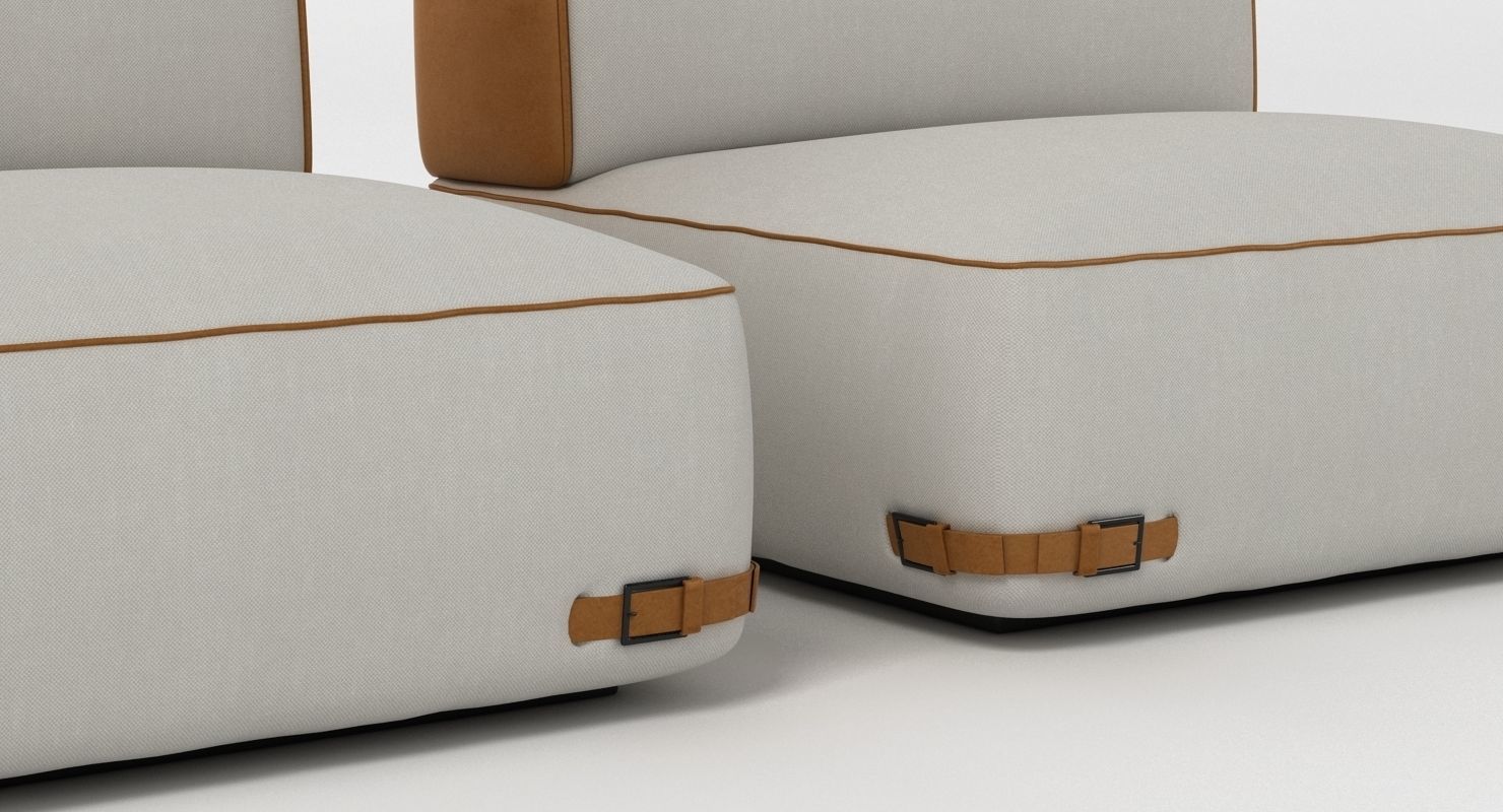 Fendi Soho Sofa Set 3D model_2
