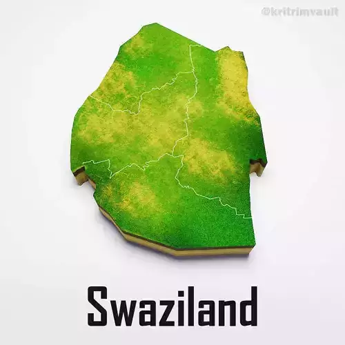 Swaziland country map 3d model