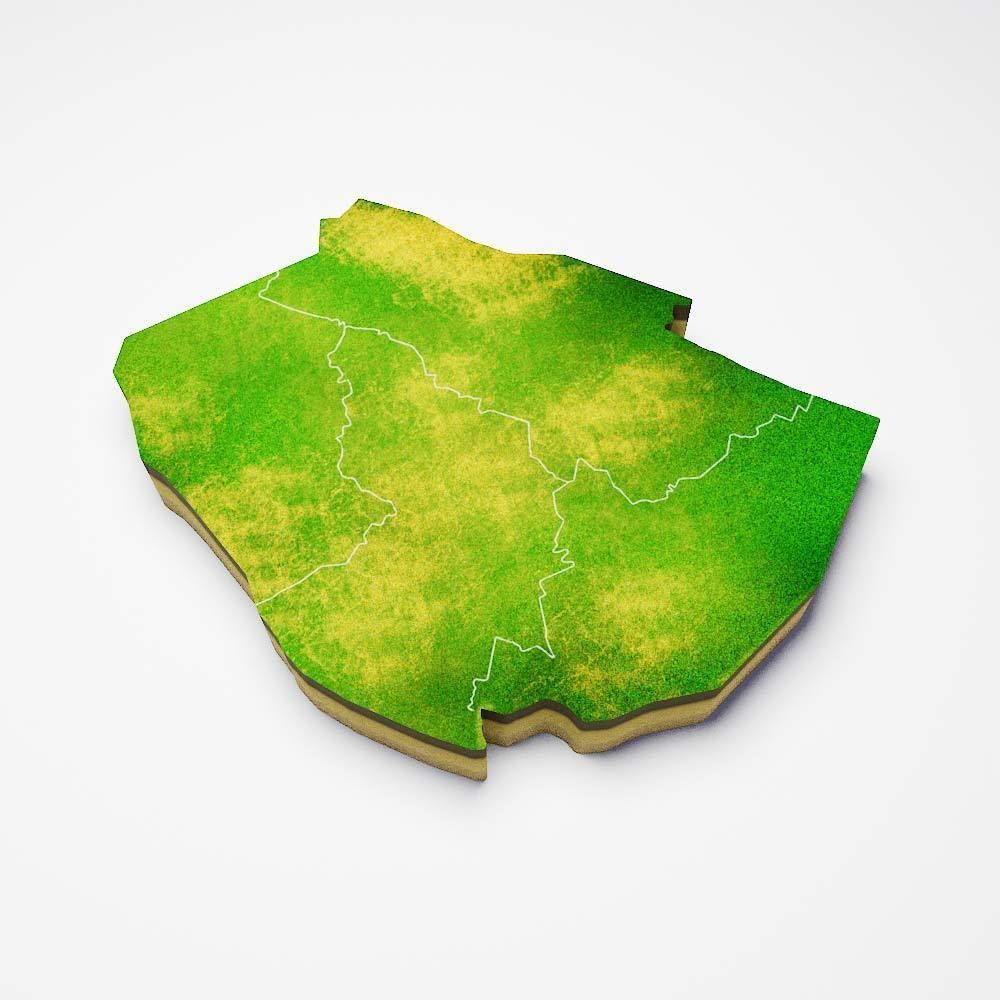 Swaziland country map 3d model 3D model_1