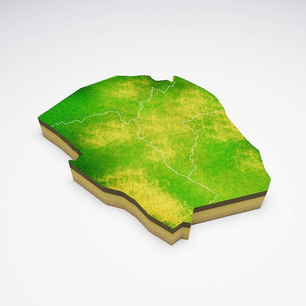 Swaziland country map 3d model 3D model_3