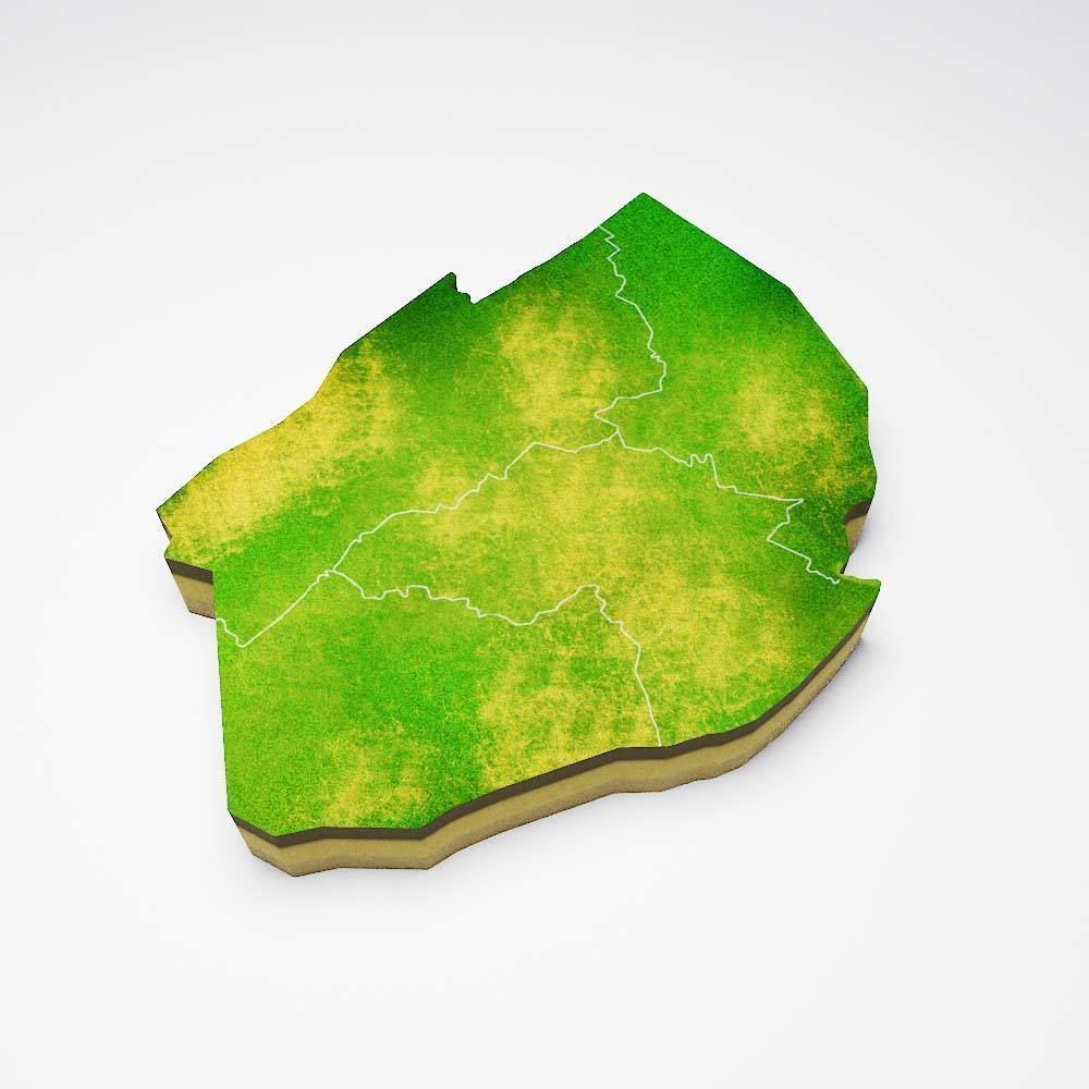 Swaziland country map 3d model 3D model_2