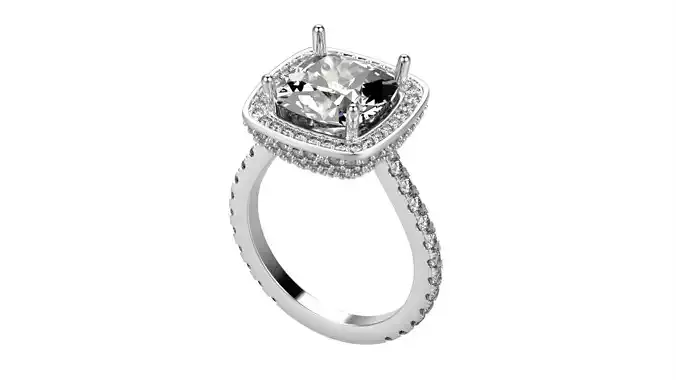 CUSHION CUT HALO ENGAGEMENT RING All Size