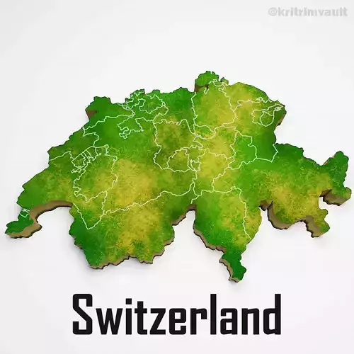Switzerland country map 3d model 3D model