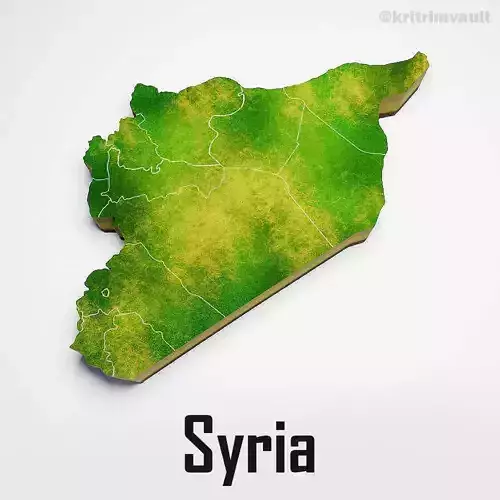 Syria country map 3d model