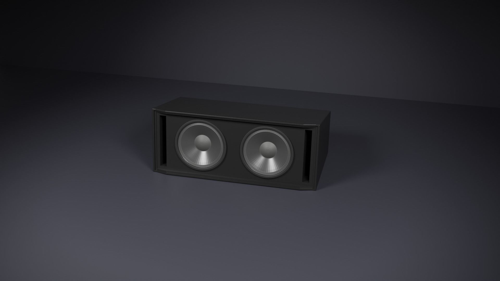 Simple 2x12 inch speakers system Low-poly 3D model_7