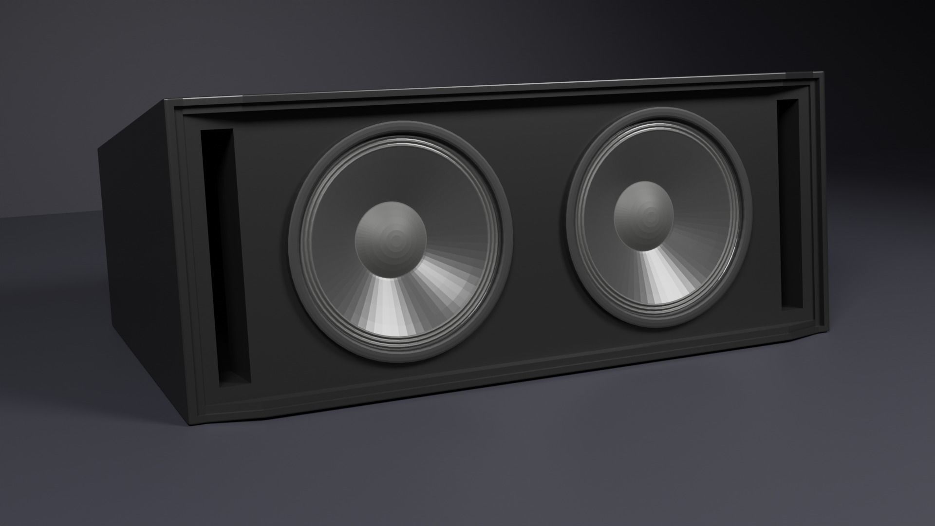 Simple 2x12 inch speakers system Low-poly 3D model_5