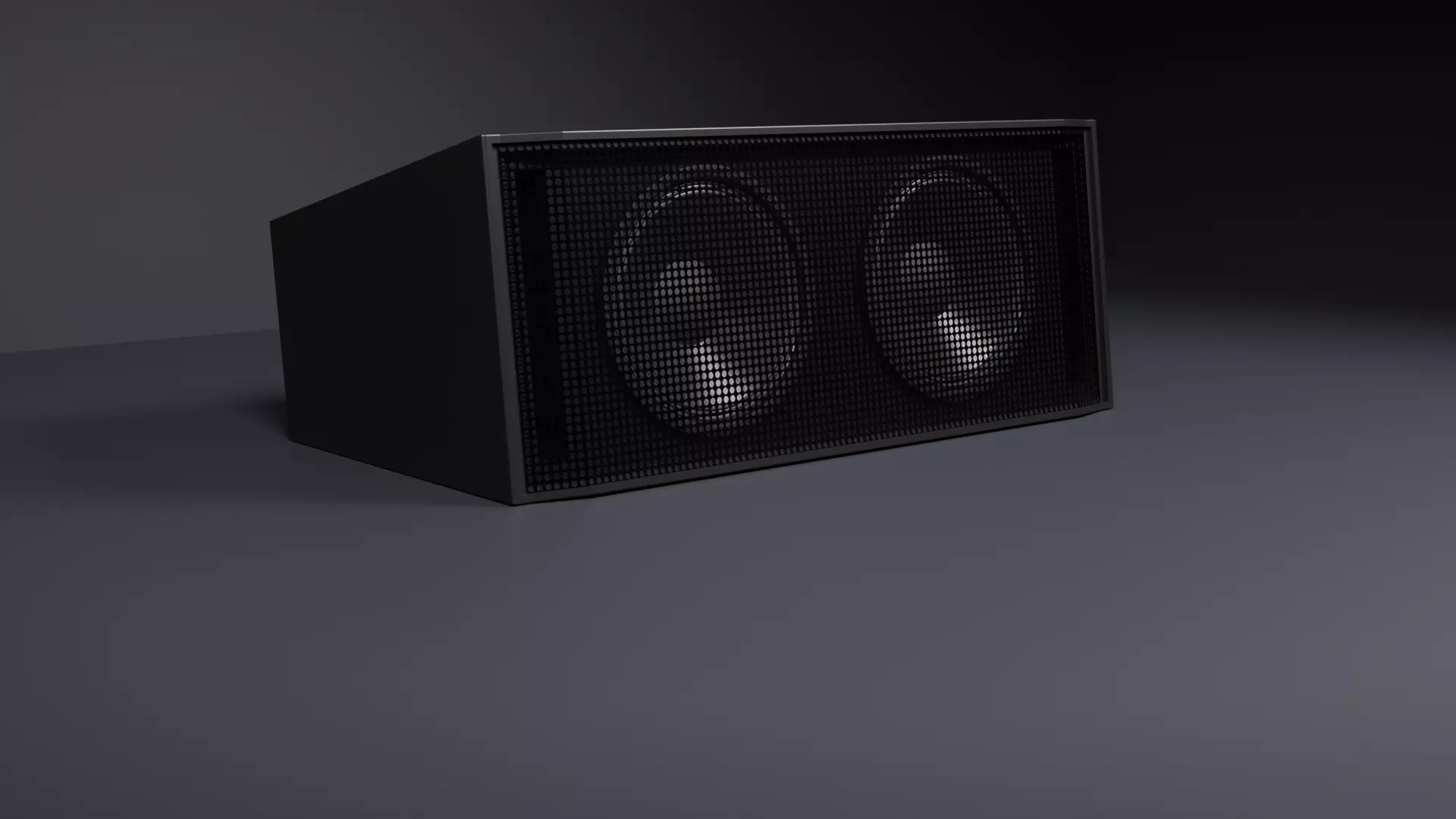 Simple 2x12 inch speakers system Low-poly 3D model_0