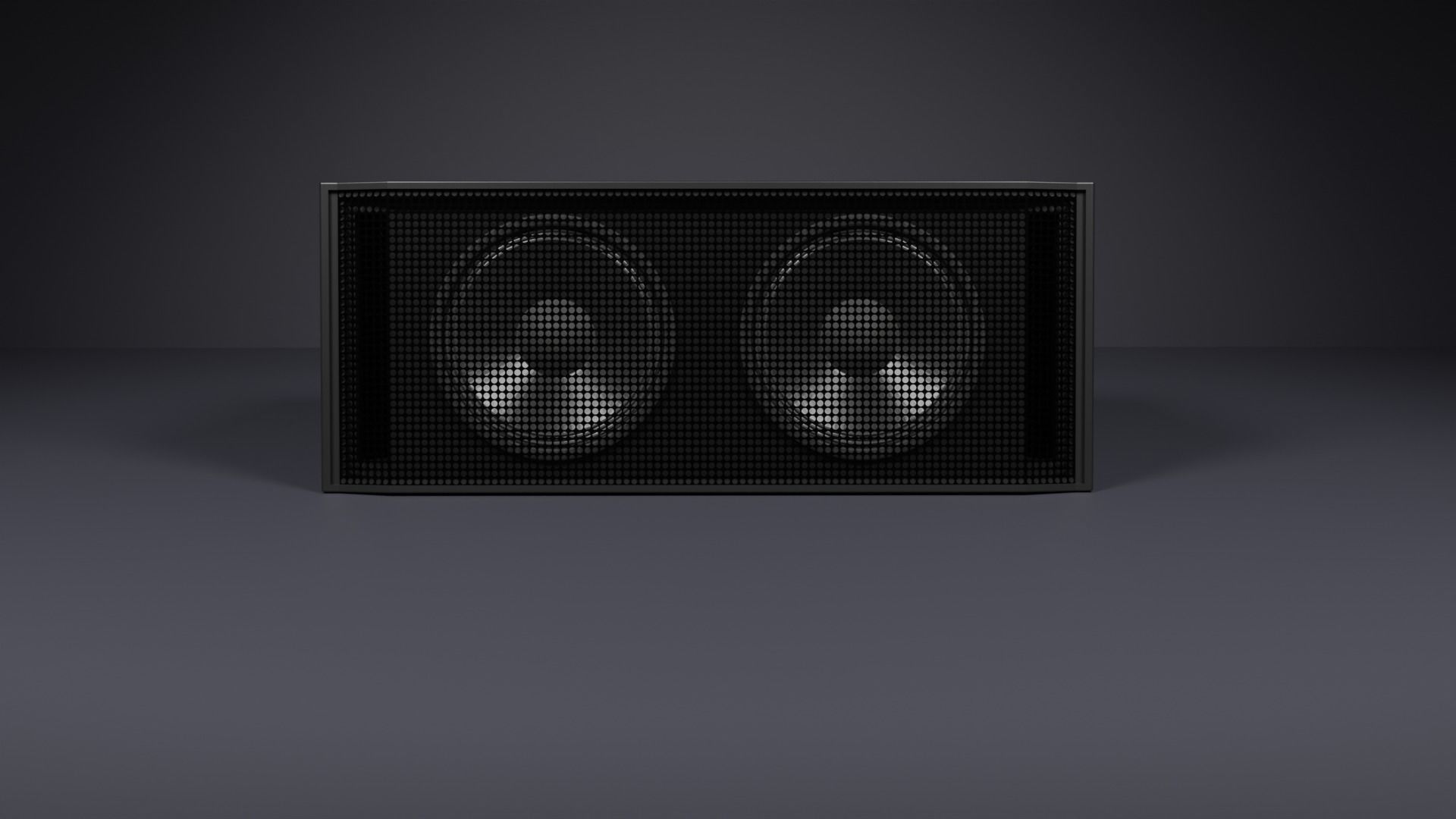 Simple 2x12 inch speakers system Low-poly 3D model_1