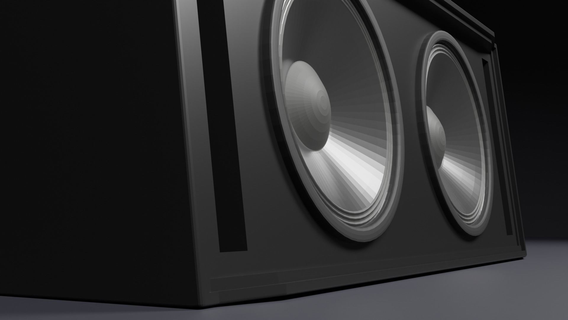 Simple 2x12 inch speakers system Low-poly 3D model_6
