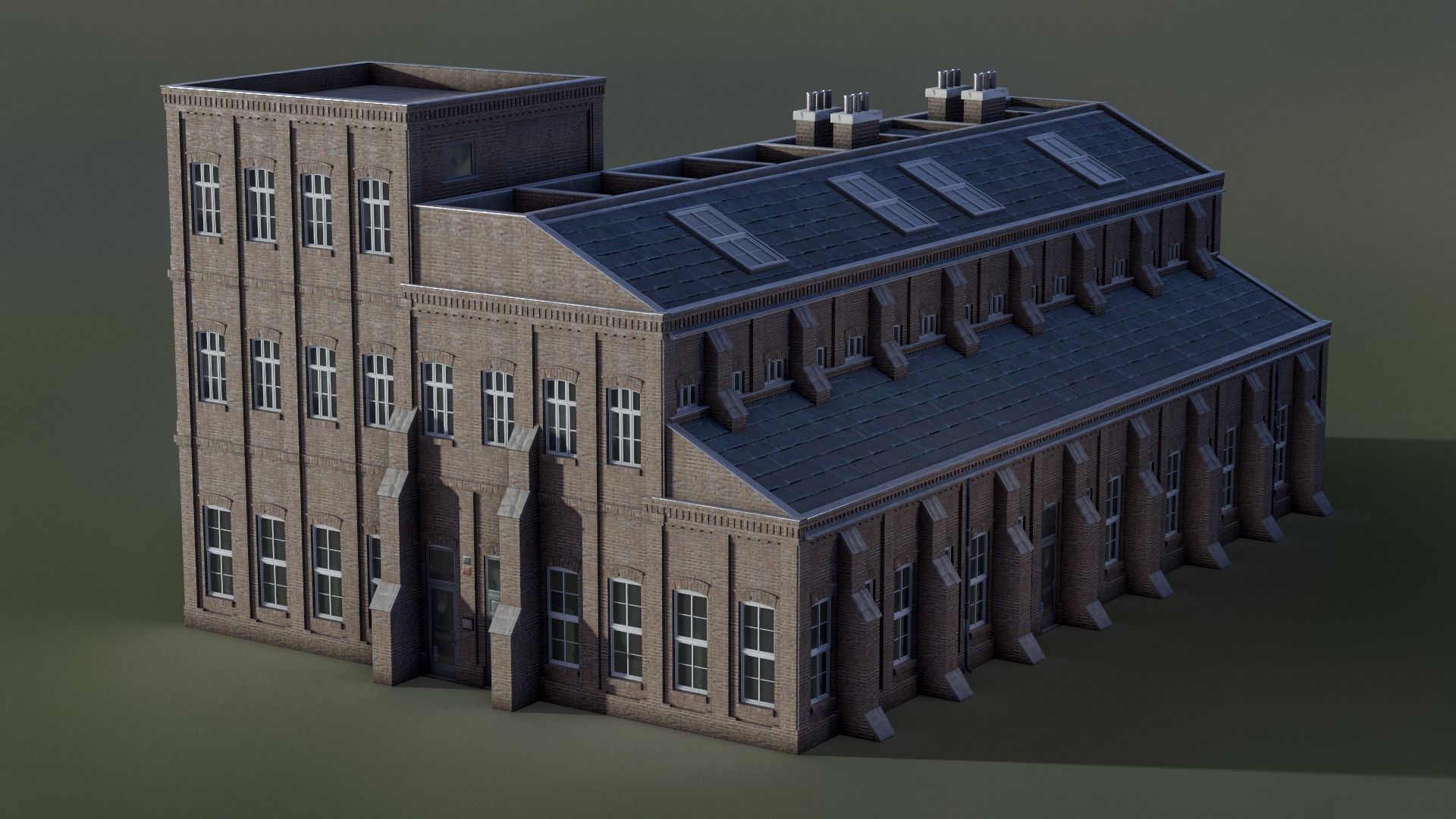 European Building 20 Low-poly 3D model_1