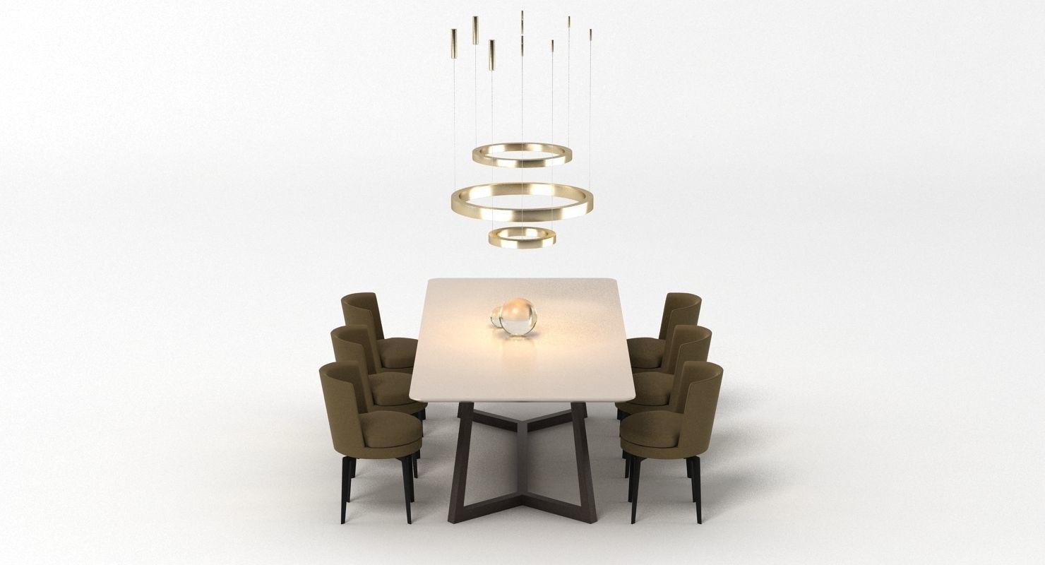 Flexform Dining Set 3D model_2