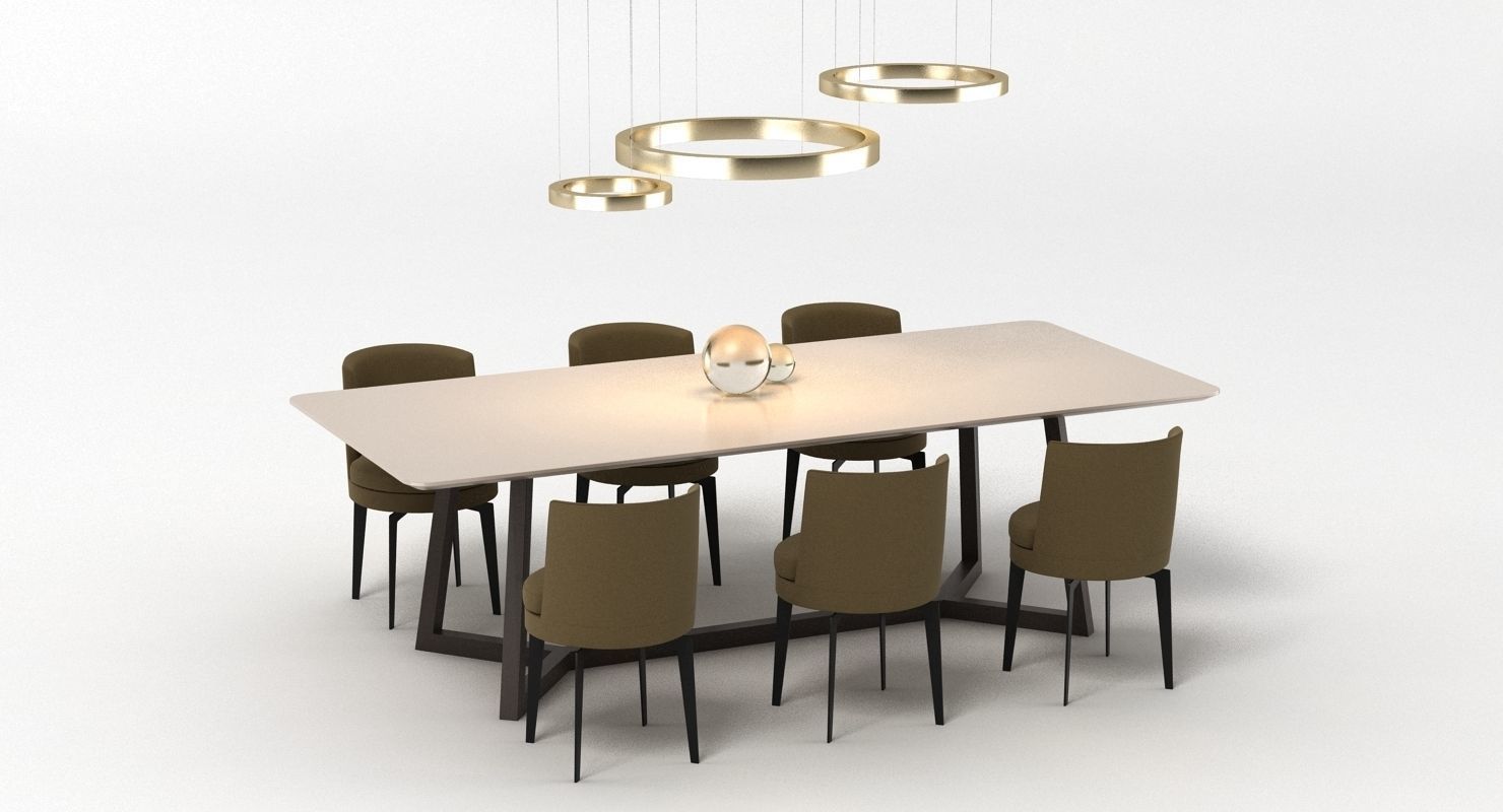 Flexform Dining Set 3D model_4