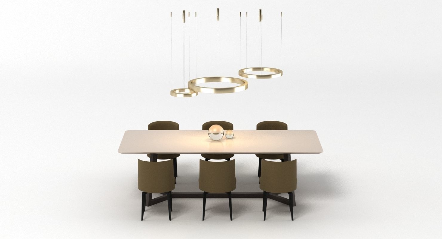 Flexform Dining Set 3D model_3