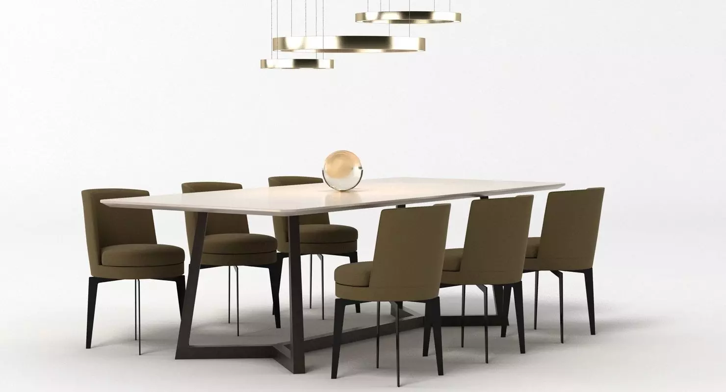 Flexform Dining Set 3D model_0