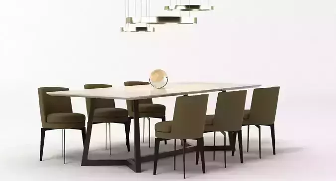 Flexform Dining Set 3D model