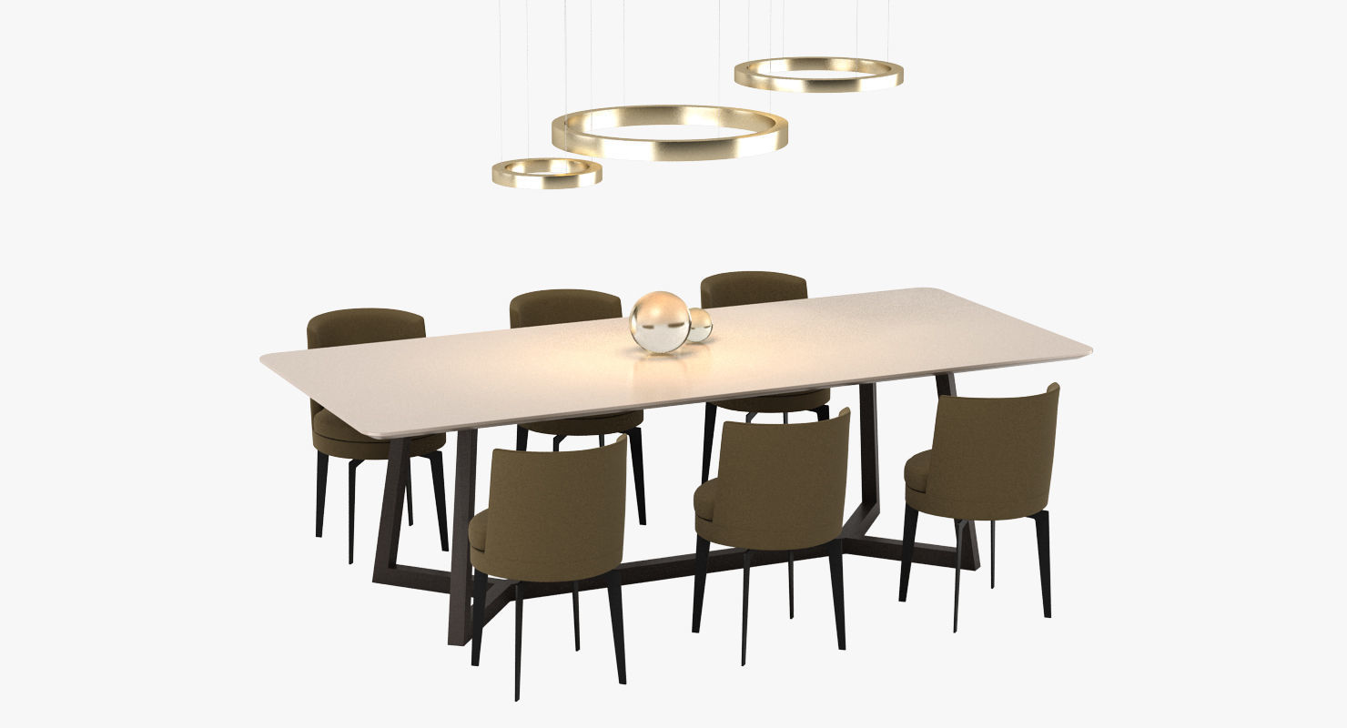 Flexform Dining Set 3D model_19