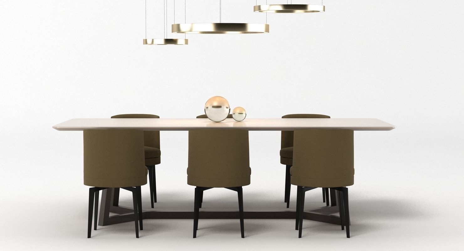 Flexform Dining Set 3D model_1
