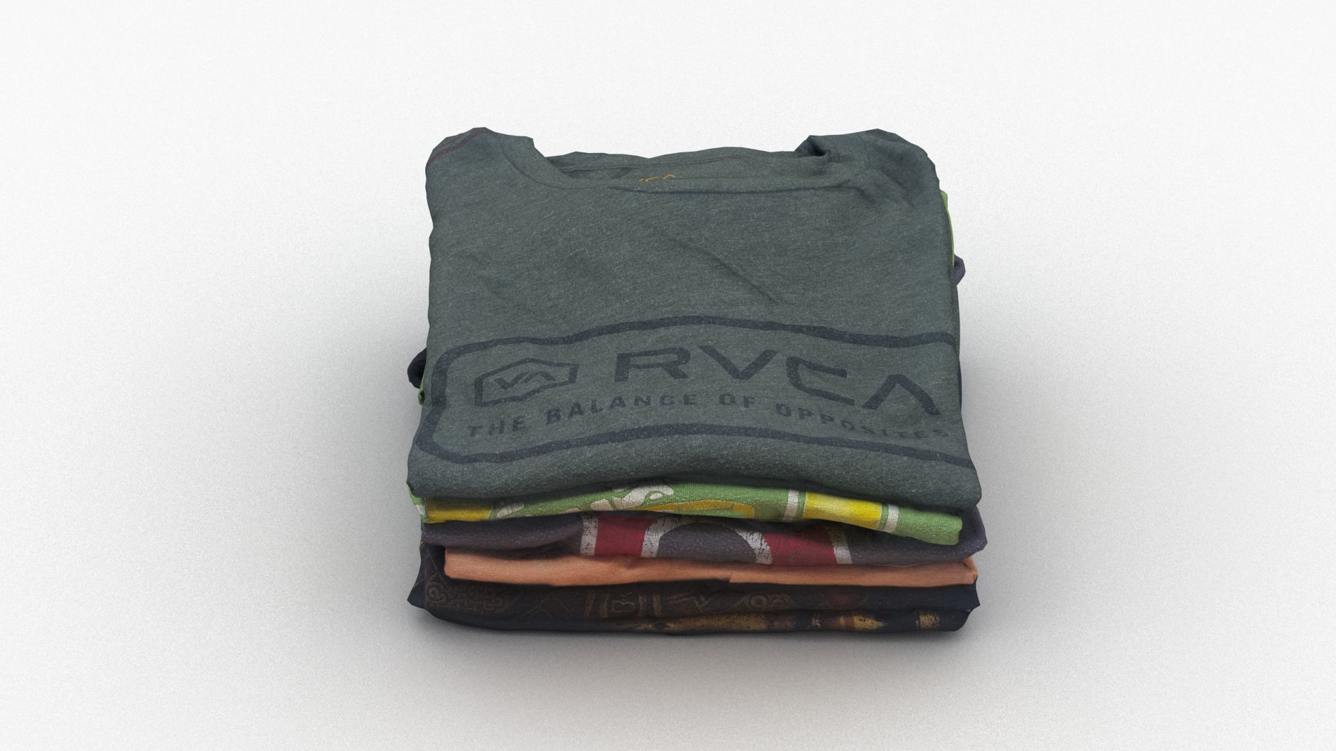 T-Shirts 4 stack of clothes 3D model_1