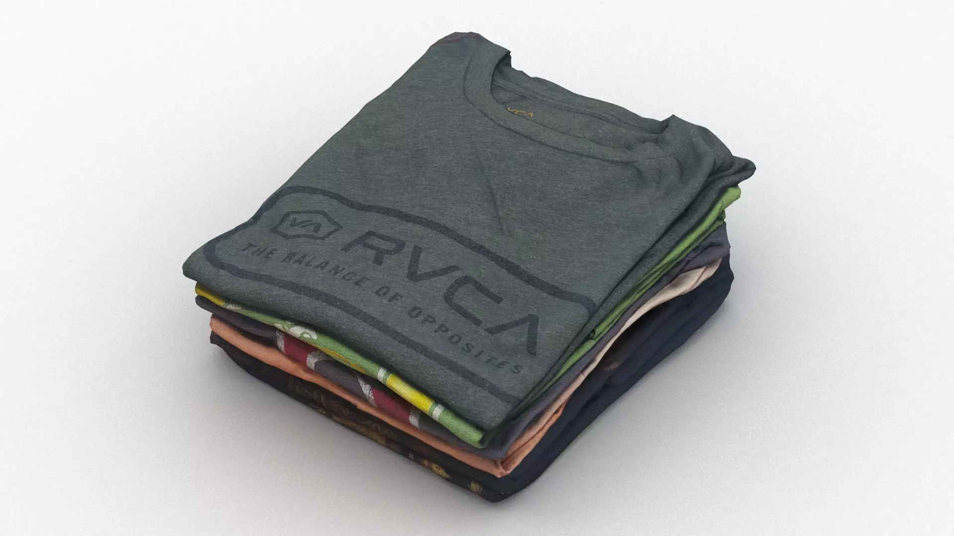 T-Shirts 4 stack of clothes 3D model_0