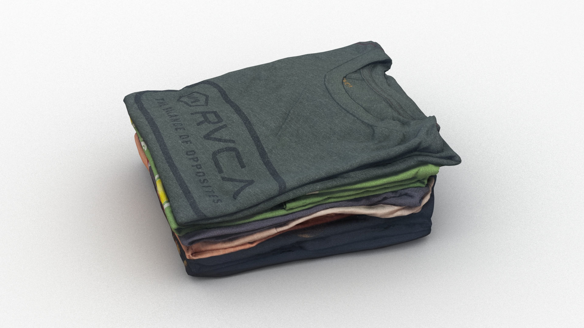 T-Shirts 4 stack of clothes 3D model_7