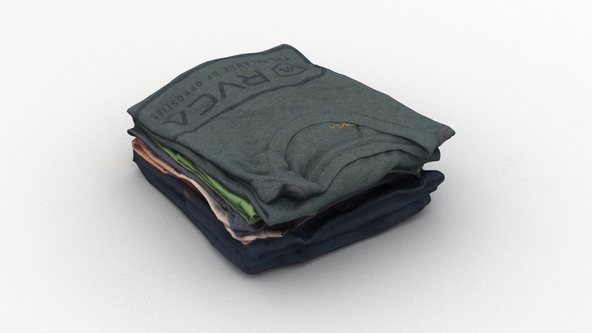 T-Shirts 4 stack of clothes 3D model_6