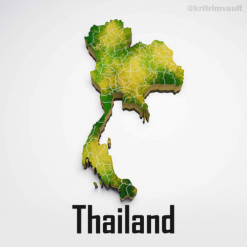 Thailand country map 3d model 3D model