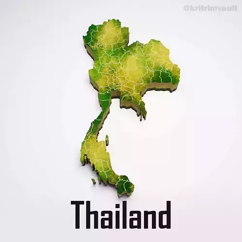 Thailand country map 3d model