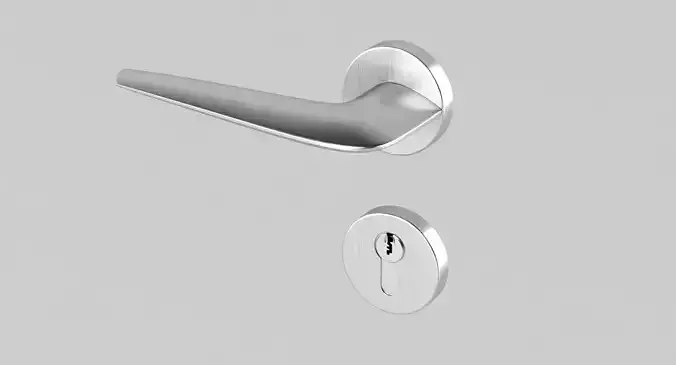 Door Lock And Handle 2 3D model