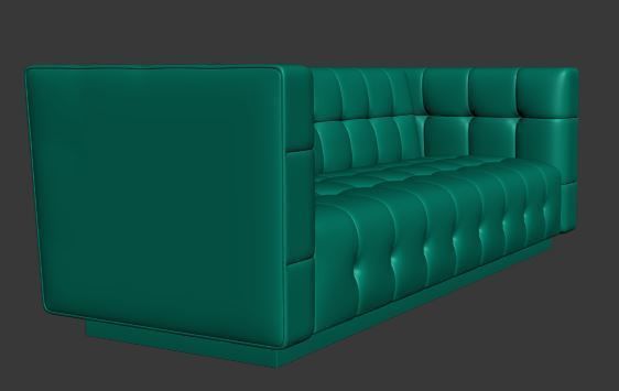 Sofa 3 seater Low-poly 3D model_8