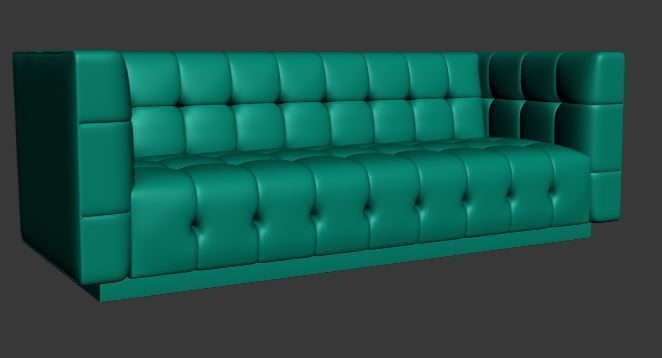Sofa 3 seater Low-poly 3D model_7